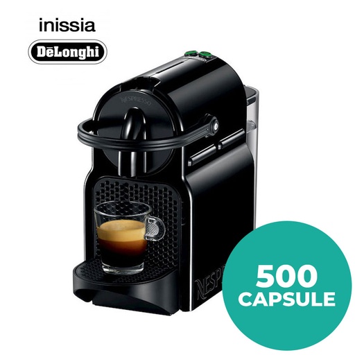 [Vendita prodotti alimentari (caffè in cialde e capsule e accessori caffè)] MACCHINA INISSIA NERA + 500 CAPSULE 1 MACCHINA + 500 CAPSULE